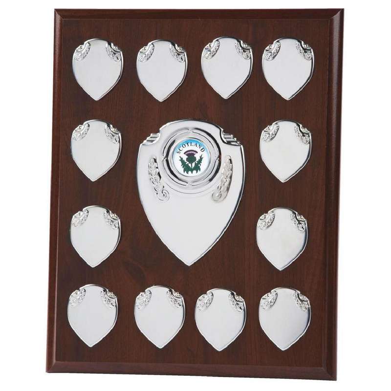 Rectangular Annual Presentation Shield - Dark Wood