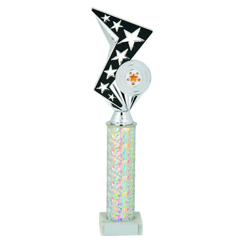 Silver/Black Zig Zag Holder Award - Silver/Black