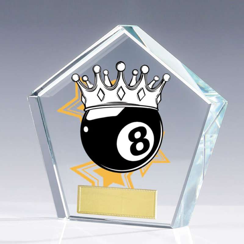 PENTAGON GLASS COLOUR TROPHY