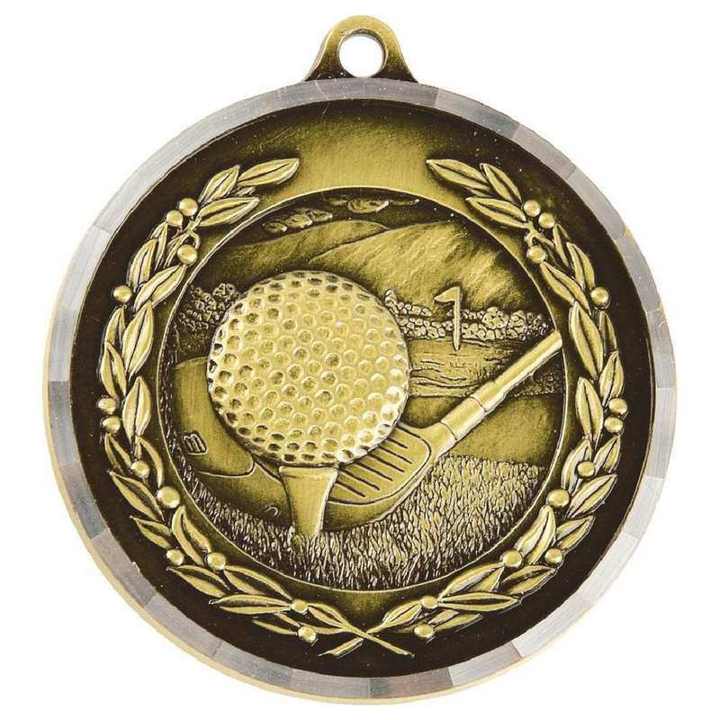 50mm Diamond Edged Golf Club Medal (Bronze) – Ant Bronze
