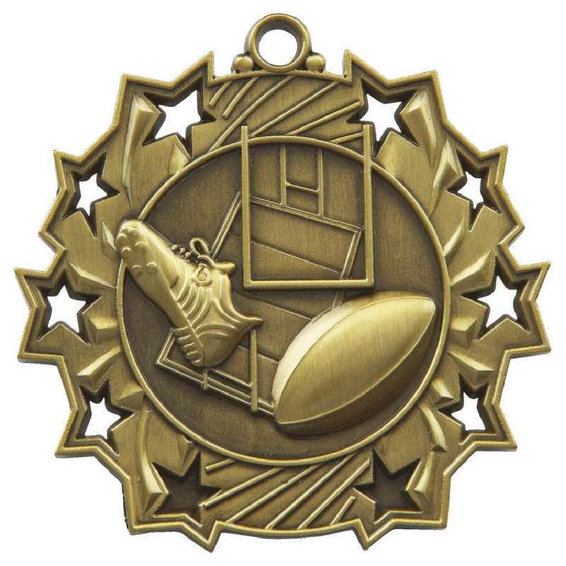 60mm Rugby Medal (Gold / Silver / Bronze) – Ant Bronze