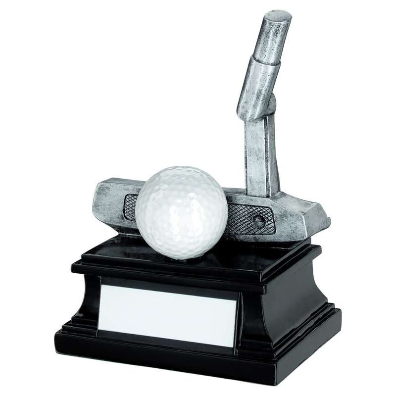 PEW/WHITE/BLACK GOLF CLUB AND BALL WITH PLATE PUTTER – 6in